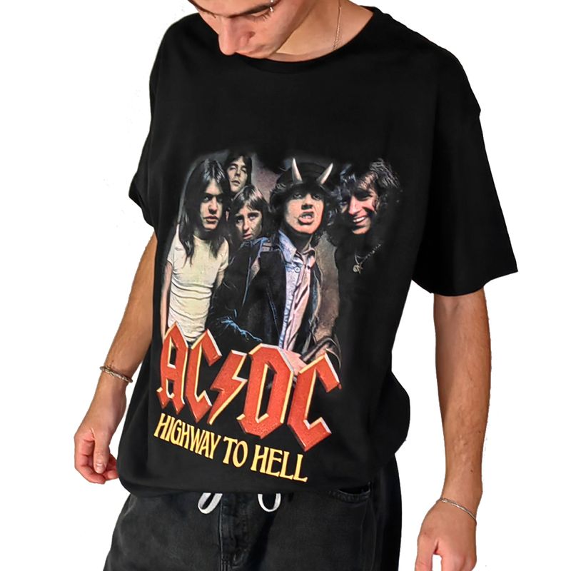 ROCK OFF OFFICIALLY LICENSED PRODUCTS - Polera original unisex de ACDC con diseño del disco Highway to Hell