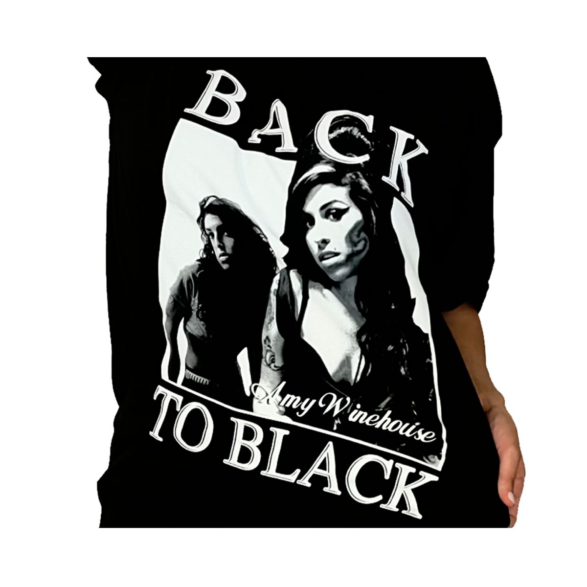 ROCK OFF OFFICIALLY LICENSED PRODUCTS - Polera original unisex de Amy Winehouse con diseño de Back to Black