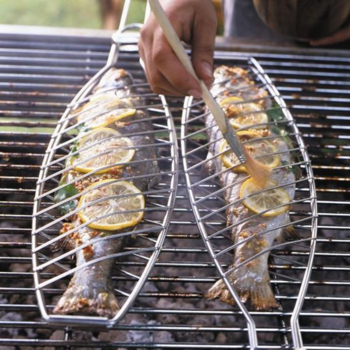 WAYU - Parrilla para Pescado Wayu  Acero Inoxidable Antiadherente  Parrillero Austral