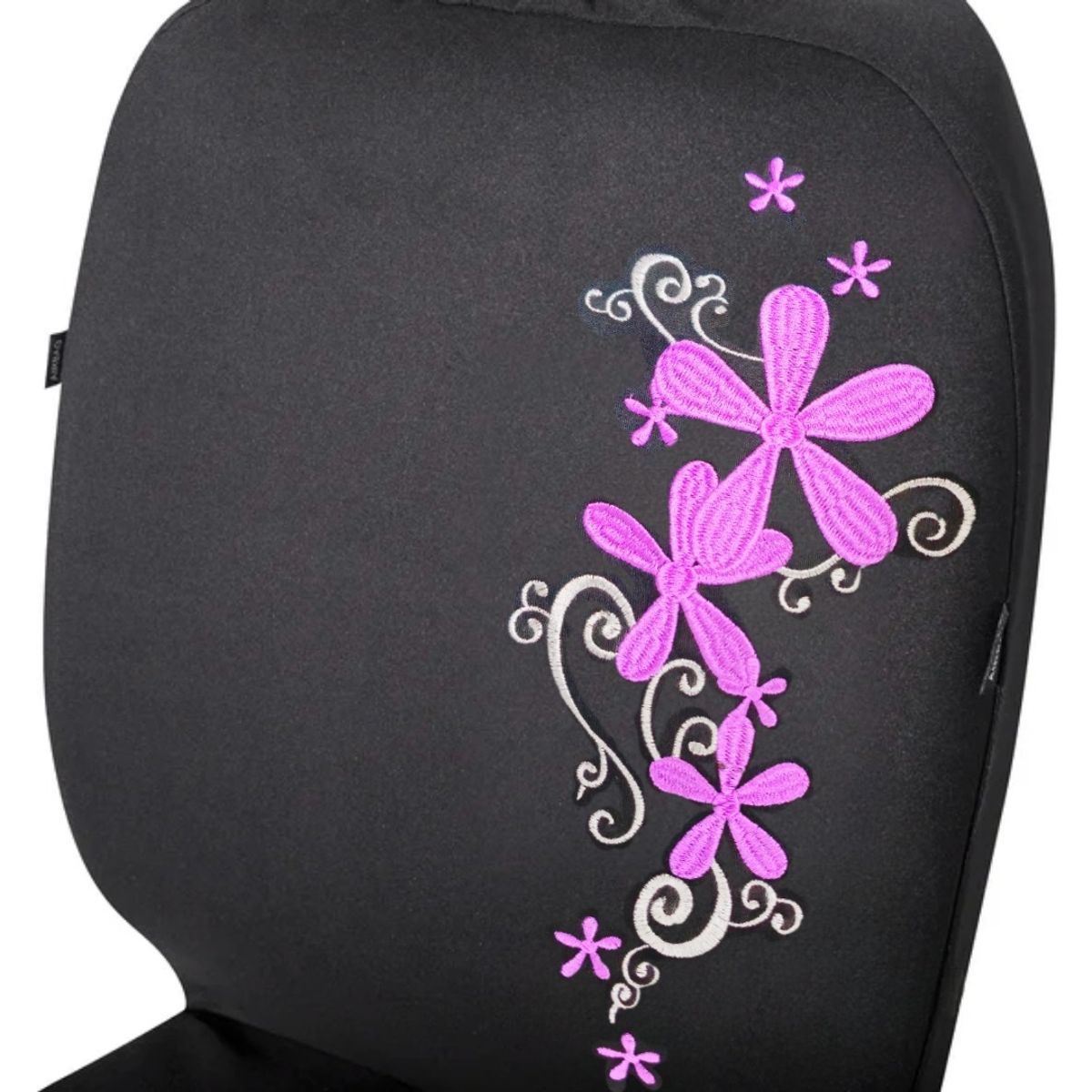 GENERICO - Funda Cubre Asiento Negro-color Mariposa 8pcs Auto Flor Rosa
