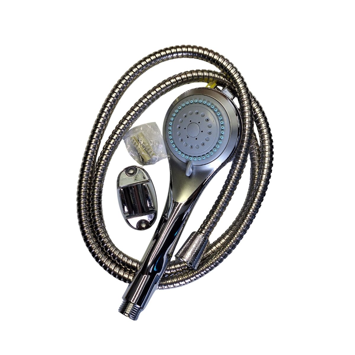 GENERICO - Kit Cabezal Ducha Regulable Base Manguera 150cm Alta Presión