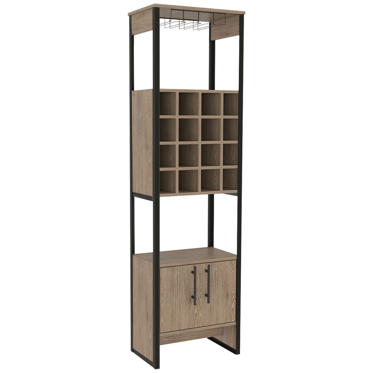 FMFURNITURE - Repisa Alfa 3 Modulos - 2 Café Claro  1 Blanco