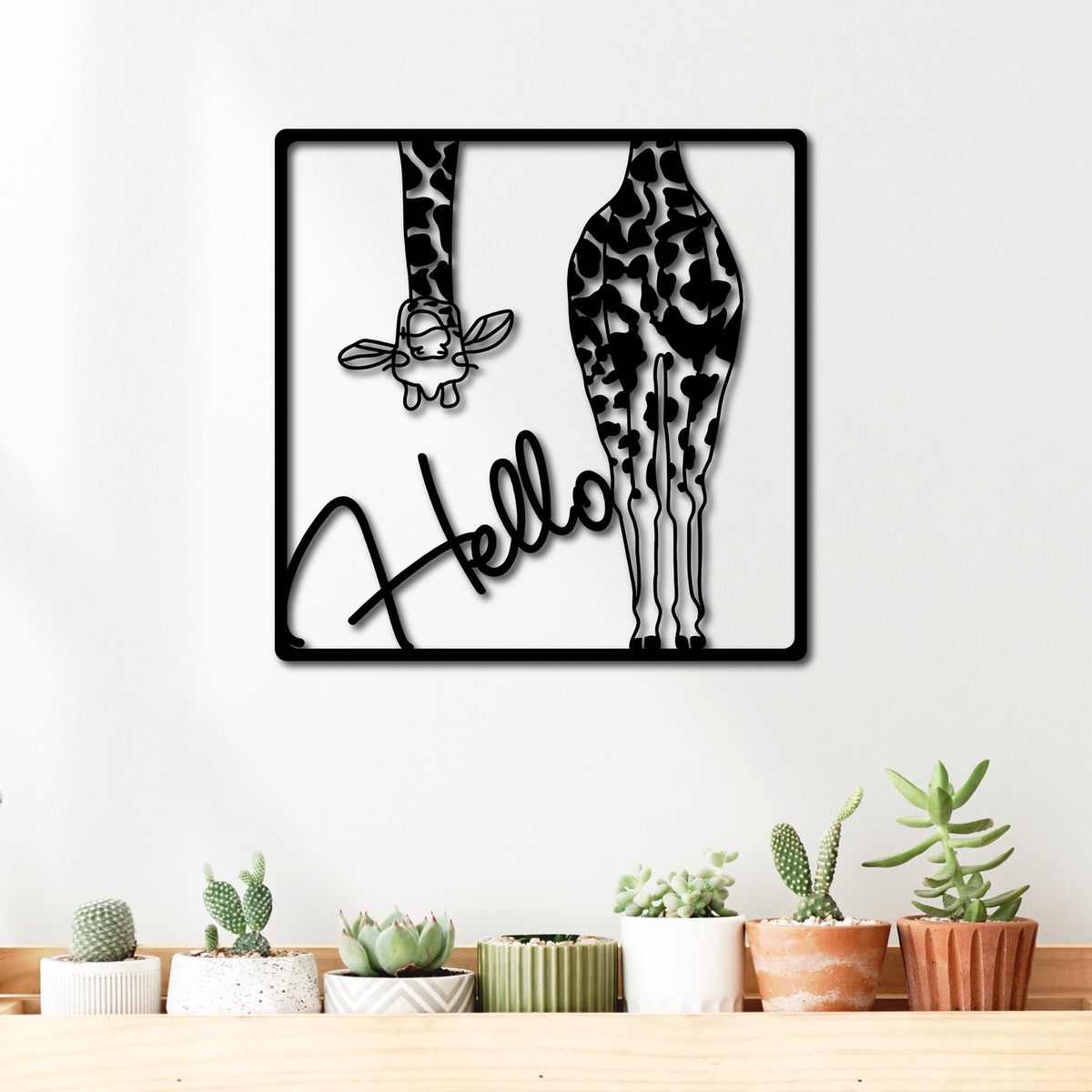 ELAB PROPIA - Cuadro Decorativo Jirafa 40x40cm - Madera Fun Republic