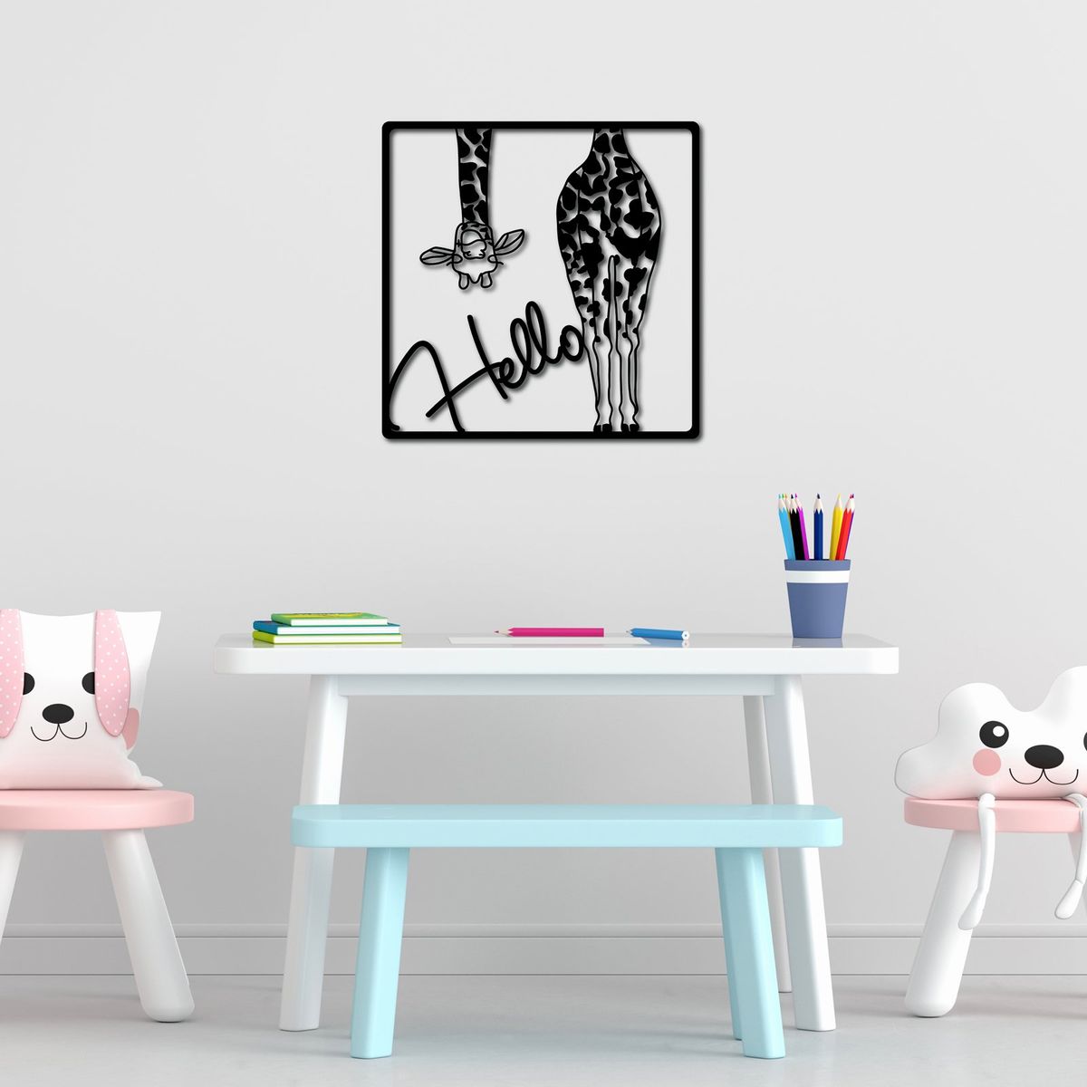 ELAB PROPIA - Cuadro Decorativo Jirafa 40x40cm - Madera Fun Republic