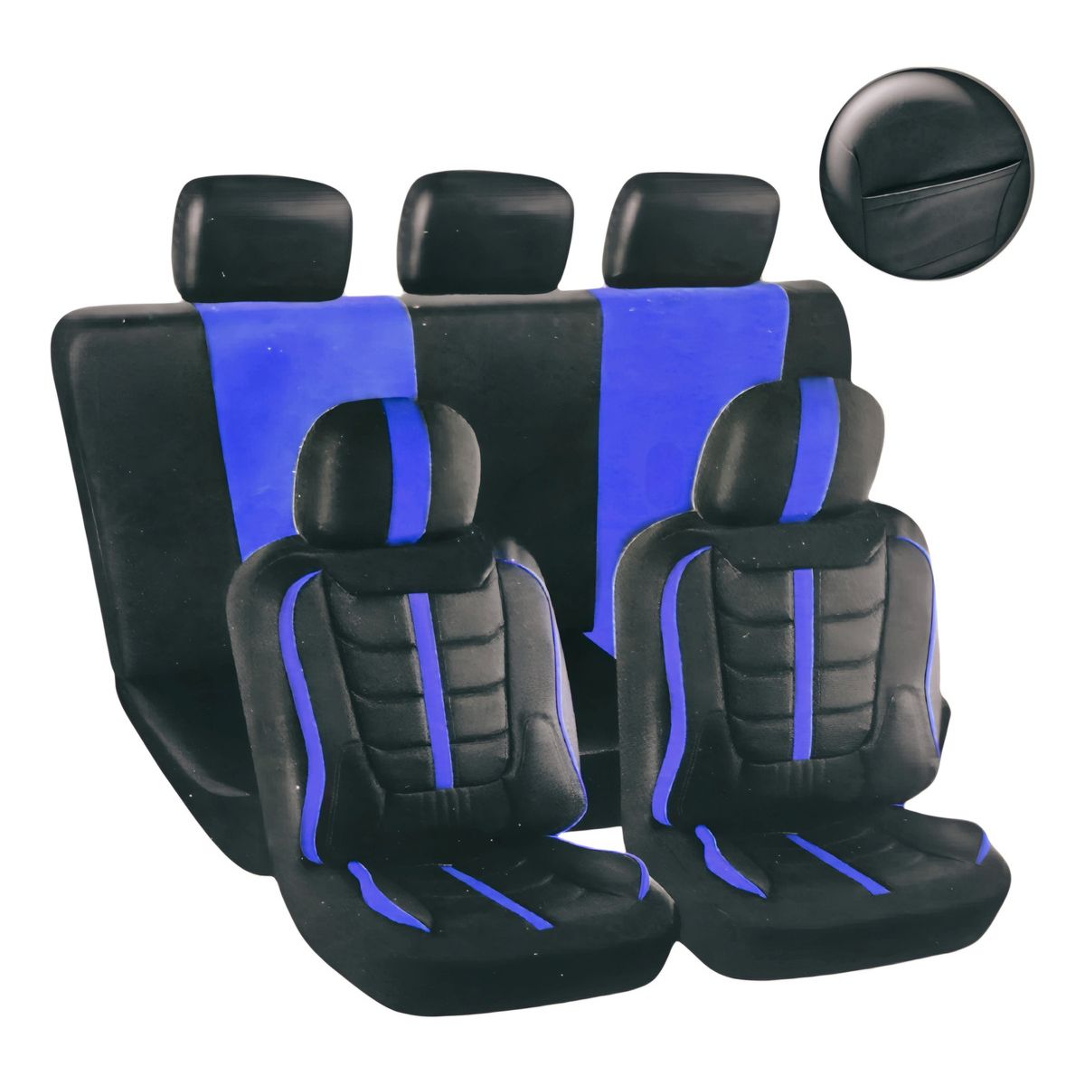 GENERICO - Set Cubre Asiento 11pcs 100% EcoCuero Acolchado Premium 011A