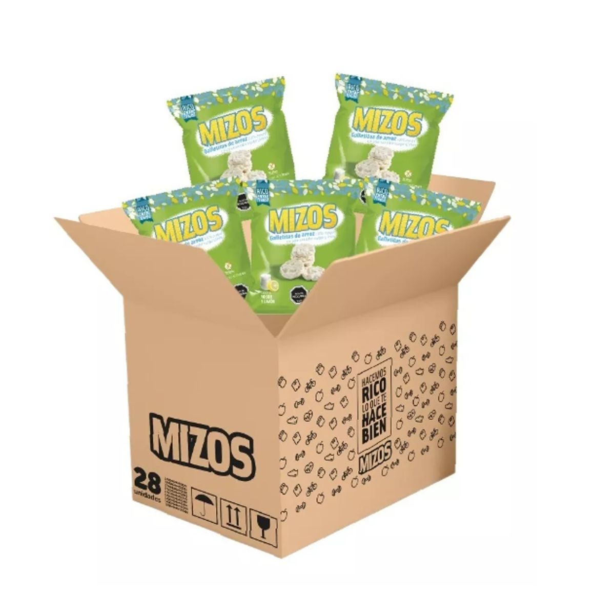 MIZOS - Galleta Arroz Integral Mizos Yogur Limon 25 Gr - 28 Un