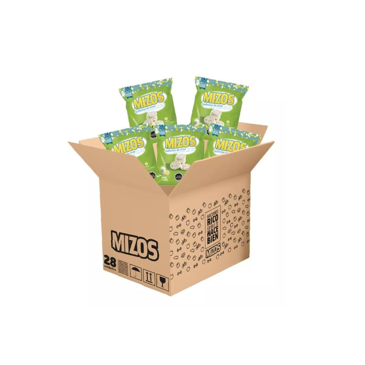 MIZOS - Galleta Arroz Integral Mizos Yogur Limon 25 Gr - 28 Un