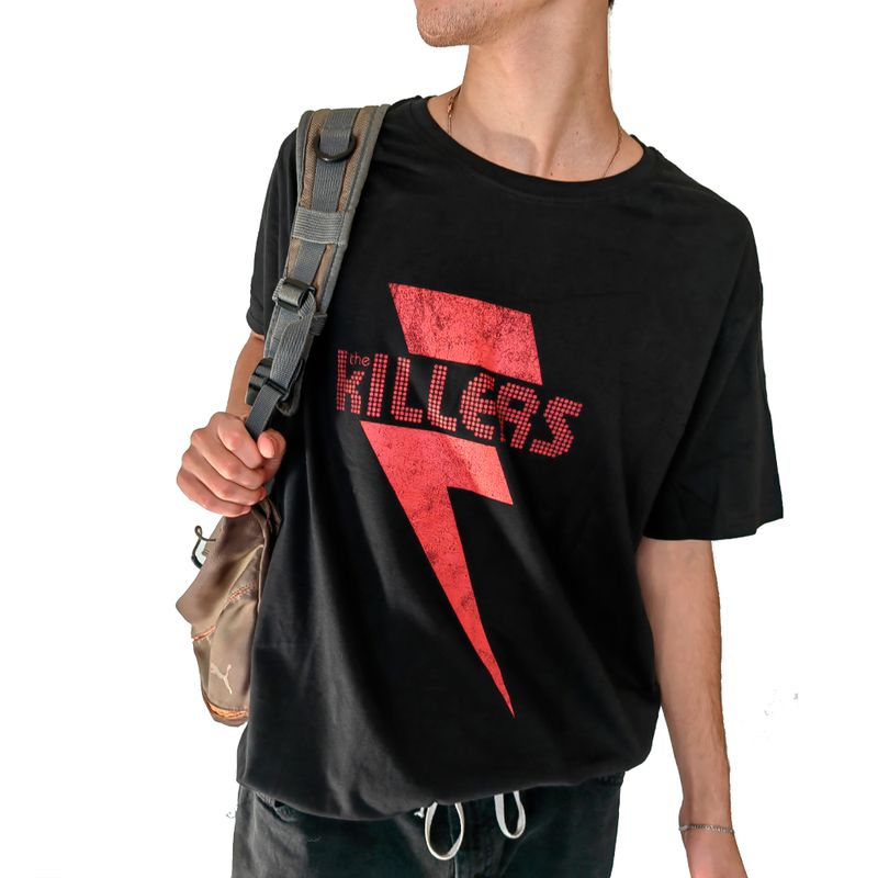 ROCK OFF OFFICIALLY LICENSED PRODUCTS - Polera original unisex de The Killers diseño logo estilo Red Bolt_.
