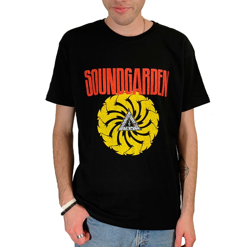 ROCK OFF OFFICIALLY LICENSED PRODUCTS - Polera original unisex de SoundGarden diseño disco Badmotorfinger
