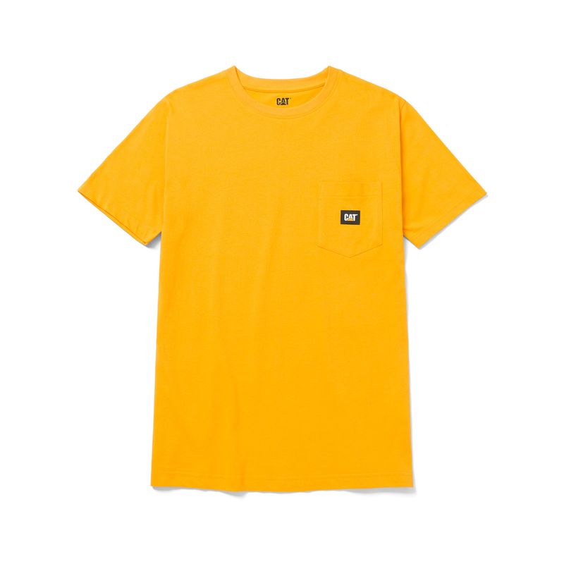 CAT - Polera Manga Corta Hombre Label Pocket S/SAmarillo CAT