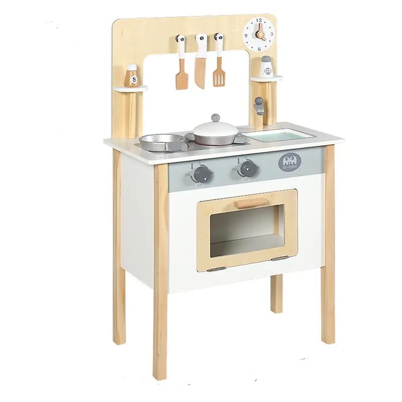 GENERICO - Cocina De Madera Blanca Con Accesorios