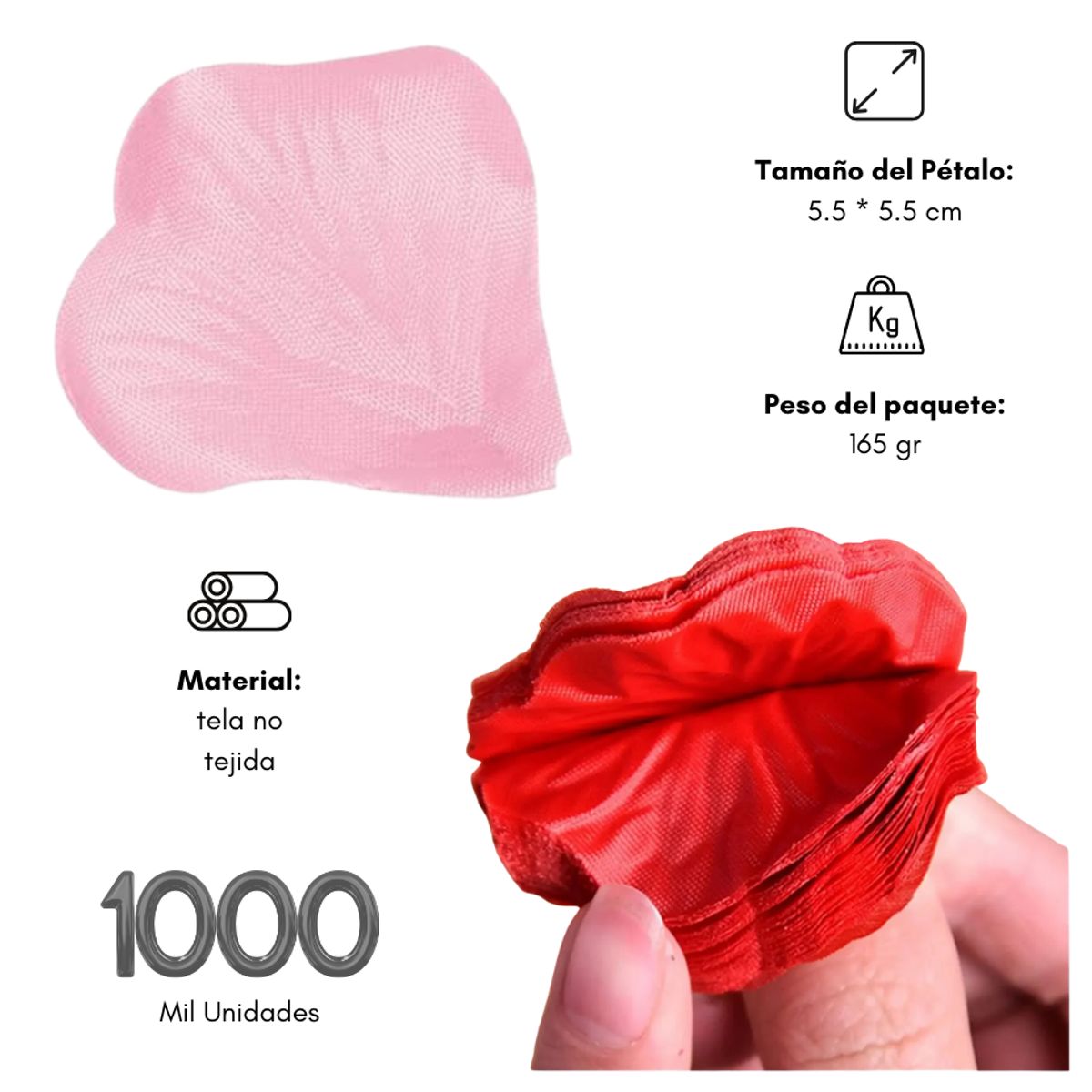 GENERICO - 1000 Petalos De Rosa Artificiales Decoracion Eventos Amor