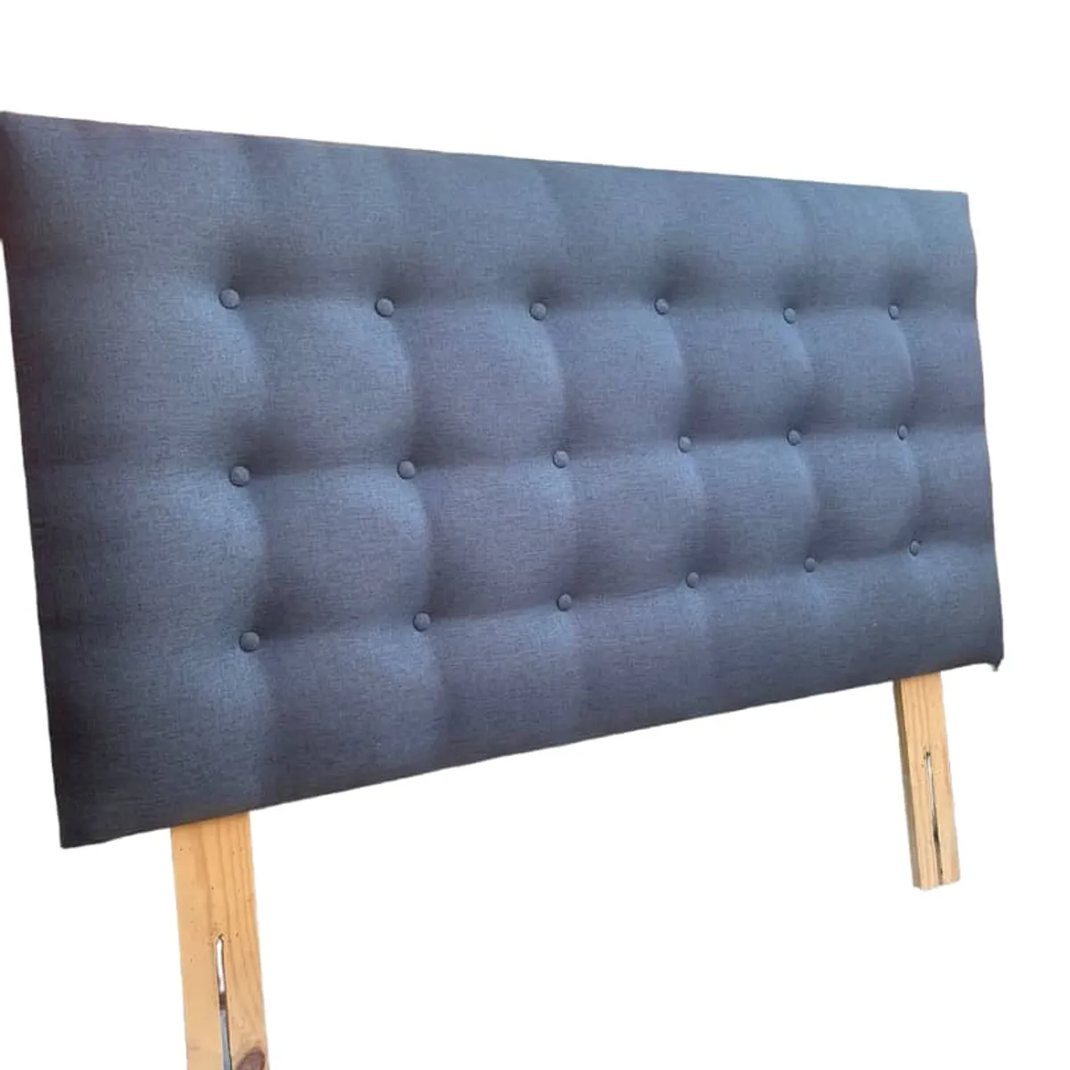 GENERICO - Respaldo Botoné  LINO GRIS OSCURO 1.5 plazas