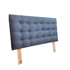 GENERICO - Respaldo Botoné LINO GRIS OSCURO Super King