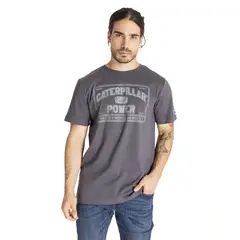 CAT - Polera Manga Corta Hombre Caterpillar PowerGris