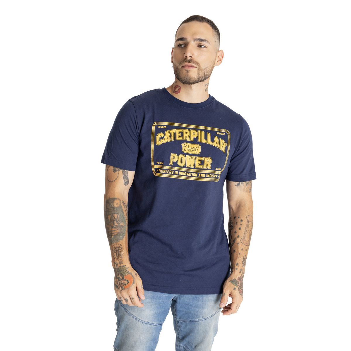 CAT - Polera Manga Corta Hombre Caterpillar PowerAzul CAT