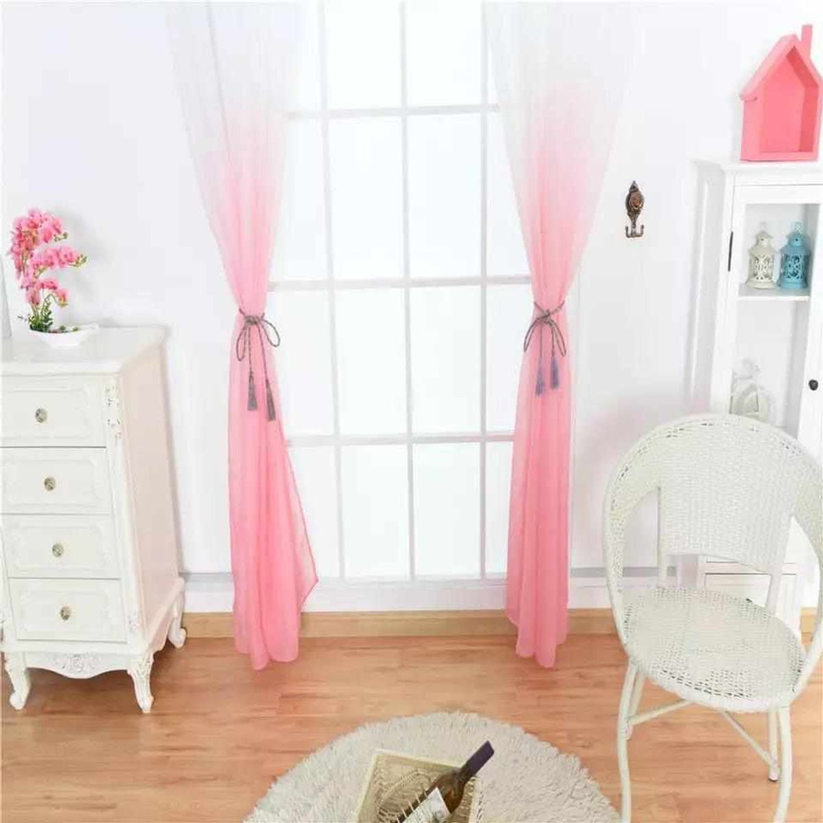 ANGELES DEL HOGAR - Visillos Estilo Degrade Tipo Velo