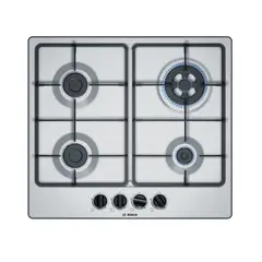 BOSCH - Encimera a Gas PGH6B5B60V 60cm Acero Inox 4 quemadores