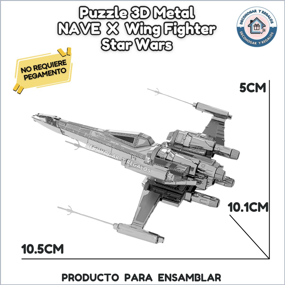GENERICO - Rompecabezas en Metal 3D Nave X Wing Fighter Star Wars