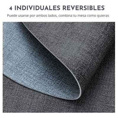 Imagen 2 del producto Set 4 Individuales Ecocuero Impermeables Antimanchas Reversibles AZ