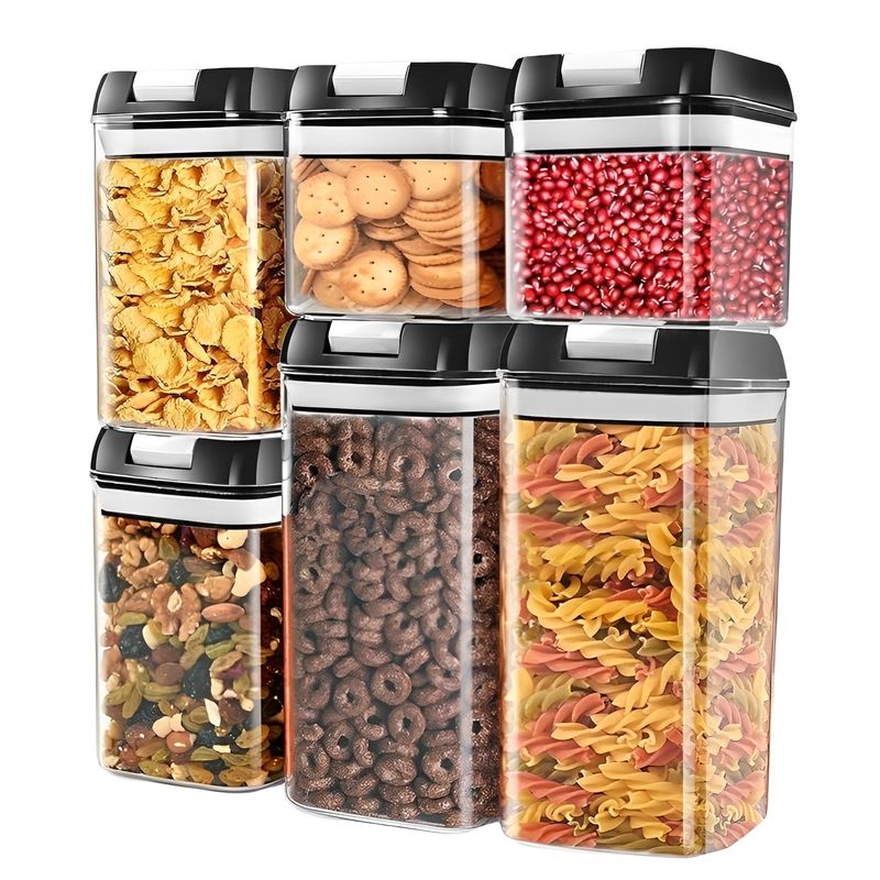 GENERICO - Set De 6 Contenedores Hermeticos De Plastico Cocina Despensa
