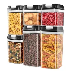 GENERICO - Set De 6 Contenedores Hermeticos De Plastico Cocina Despensa