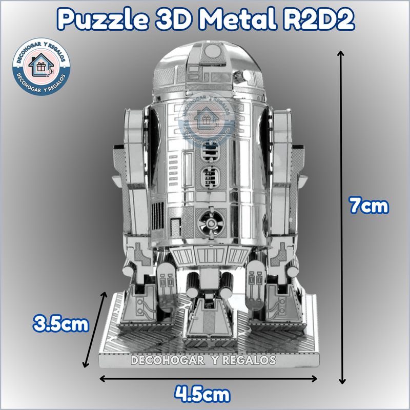 GENERICO - Rompecabezas en Metal R2D2 Robot Star Wars
