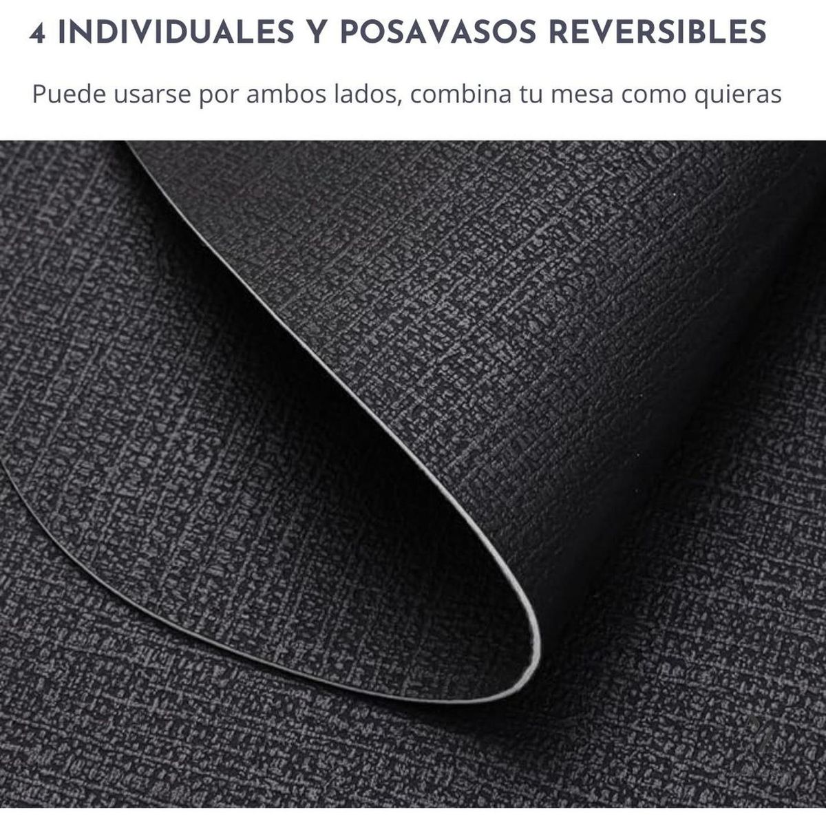 AZ AURAZEUS - Set 4 Individuales + 4 Posavasos Impermeables Antimanchas 2 en 1 AZ