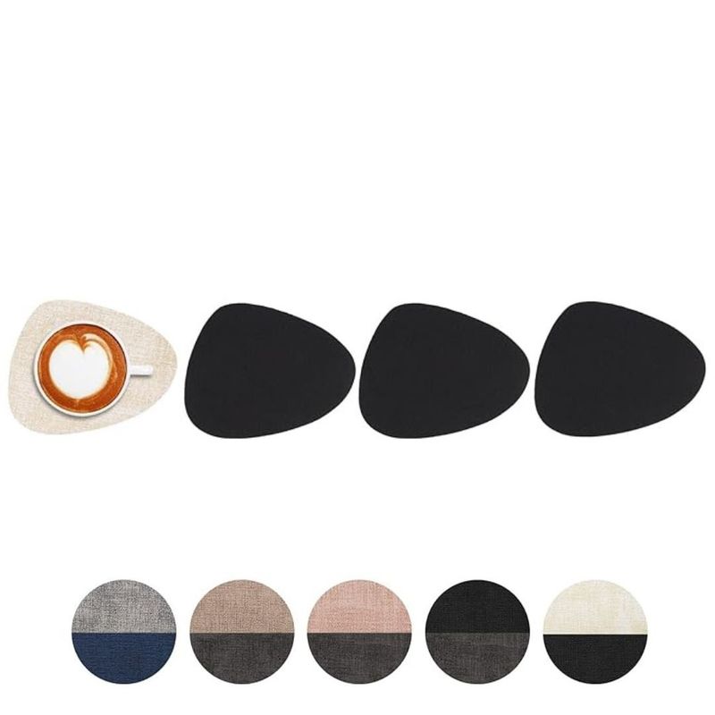 AZ AURAZEUS - Set 4 Posavasos Ecocuero Antimanchas Impermeables 2 en 1 AZ
