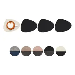 AZ AURAZEUS - Set 4 Posavasos Ecocuero Antimanchas Impermeables 2 en 1 AZ