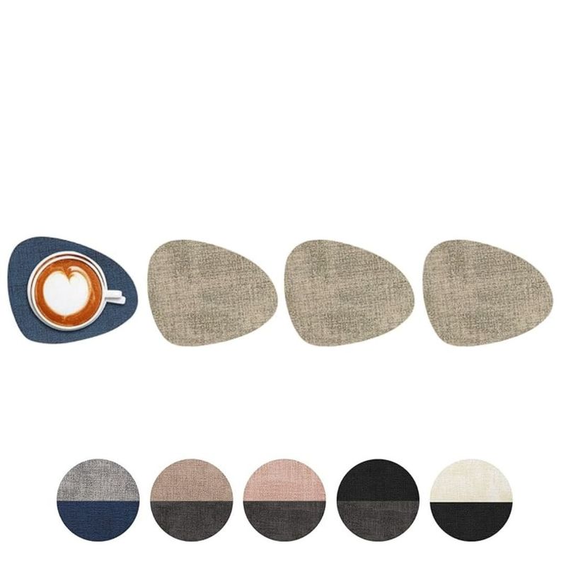 AZ AURAZEUS - Set 4 Posavasos Ecocuero Antimanchas Impermeables 2 en 1 AZ