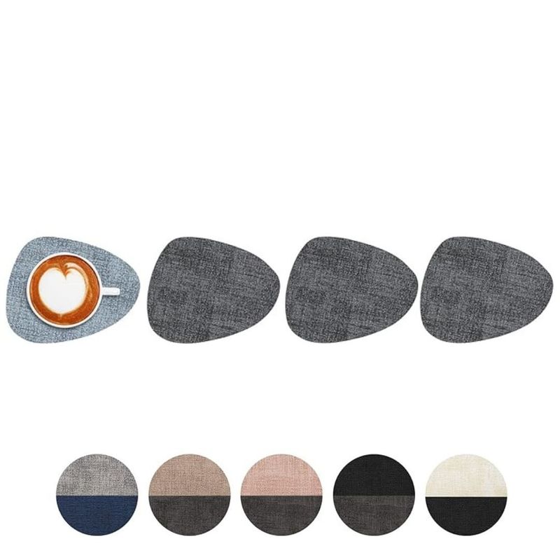 AZ AURAZEUS - Set 4 Posavasos Ecocuero Antimanchas Impermeables 2 en 1 AZ