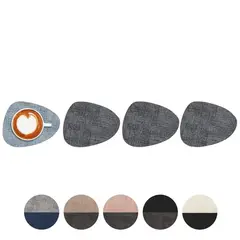 AZ AURAZEUS - Set 4 Posavasos Ecocuero Antimanchas Impermeables 2 en 1 AZ
