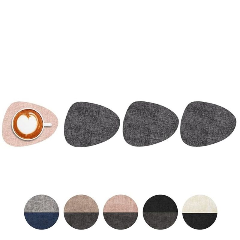 AZ AURAZEUS - Set 4 Posavasos Ecocuero Antimanchas Impermeables 2 en 1 AZ