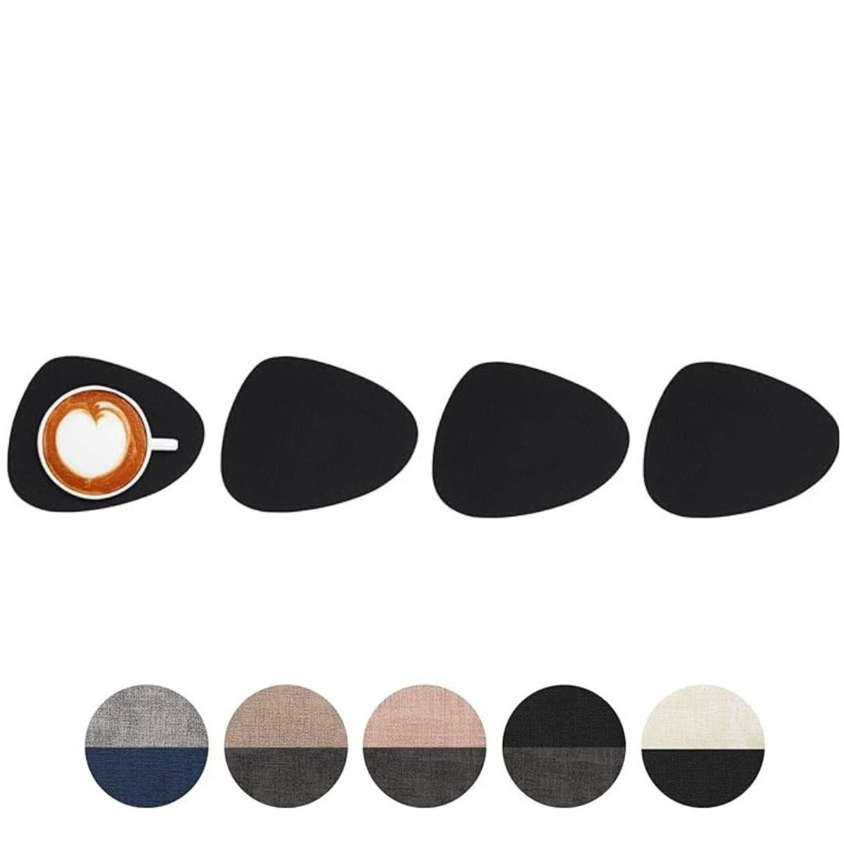 AZ AURAZEUS - Set 4 Posavasos Ecocuero Antimanchas Impermeables 2 en 1