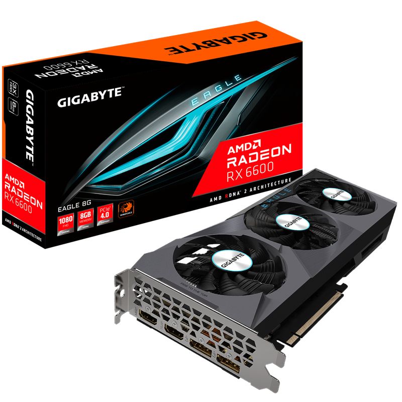 GIGABYTE - Tarjeta de Video GIGABYTE Radeon RX 6600 EAGLE, 8GB GDDR6, 128-bit