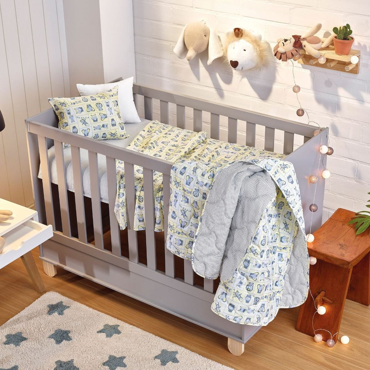 TEKA - Juego de Sábana para Cuna Zoo - 150 Hilos - 100% Algodón - Teka