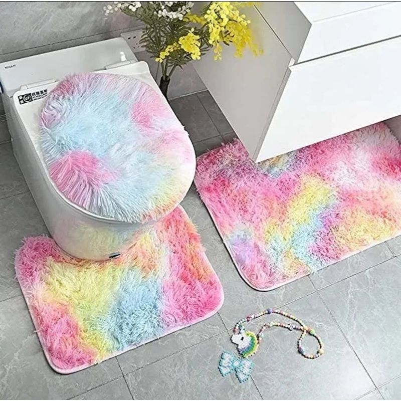 ANGELES DEL HOGAR - Set de Baño 3 Piezas Peludo