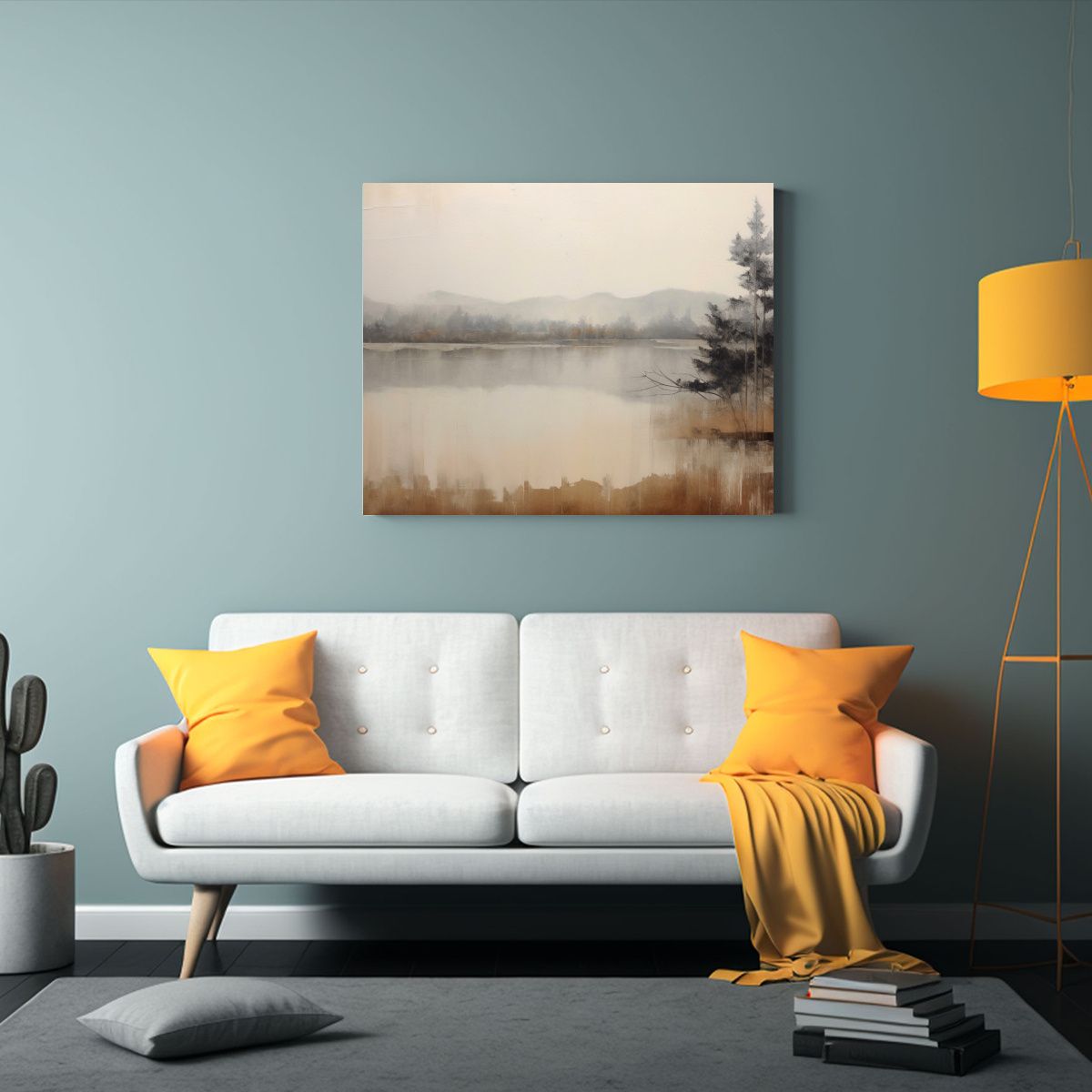GENERICO - Cuadros De Pared Minimalistas Paisaje Suave Y Moderno En Ton 120x80cm