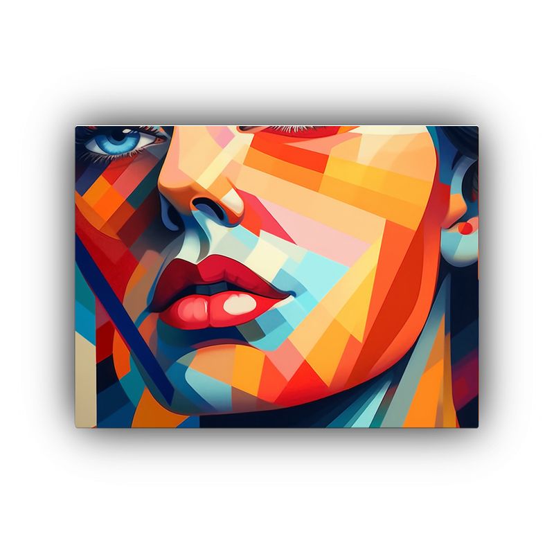 GENERICO - Cuadro Decorativo Rostro Geométrico Inspiracional Para Prot 120x80cm