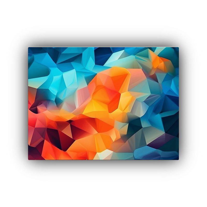 GENERICO - Fondo Poligonal De Baja Resolución En Colores Variados Para 120x80cm