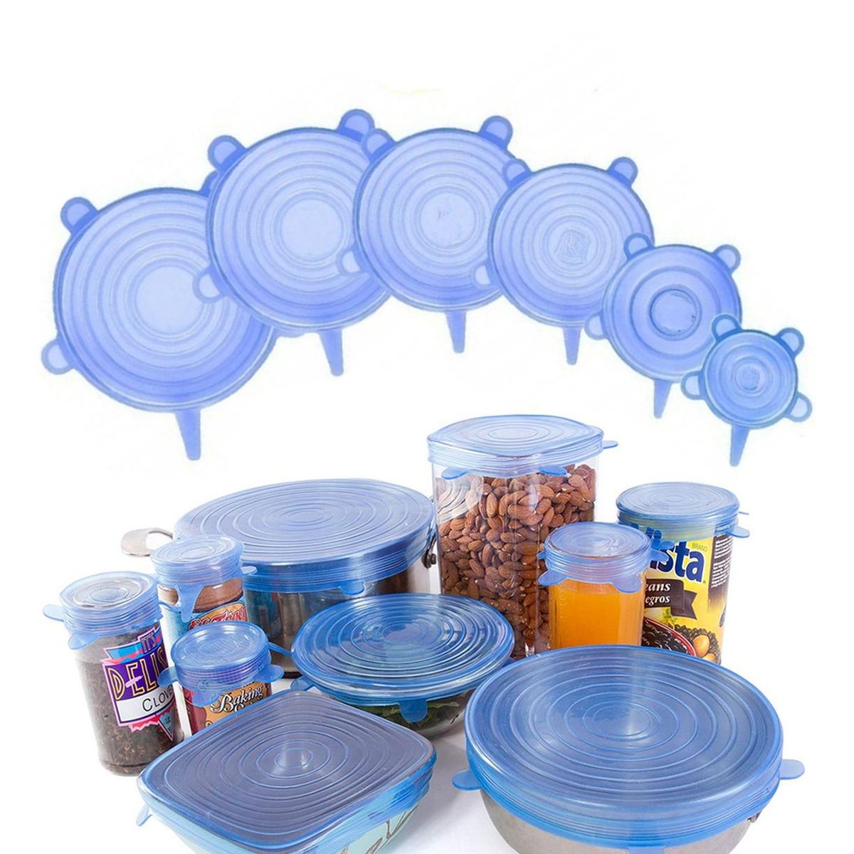 IMPORTCLICK - Pack 6 Tapas Silicona Menaje Cocina - Turquesa