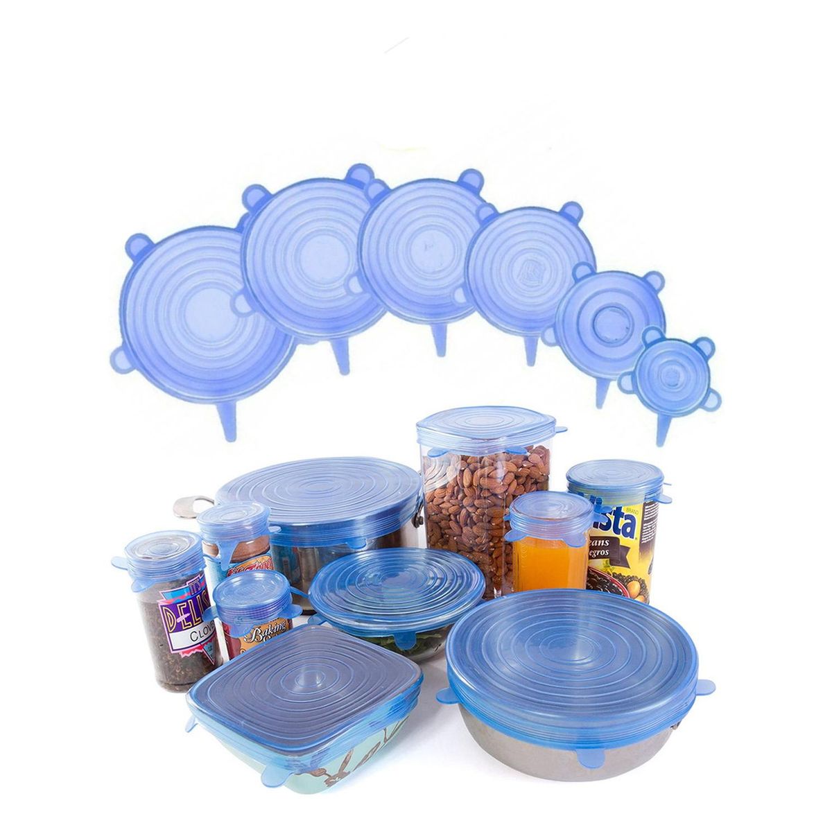 IMPORTCLICK - Pack 6 Tapas Silicona Menaje Cocina - Turquesa