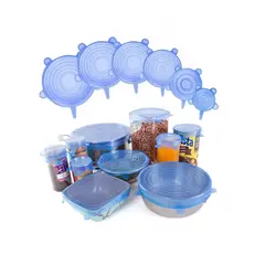 IMPORTCLICK - Pack 6 Tapas Silicona Menaje Cocina - Turquesa