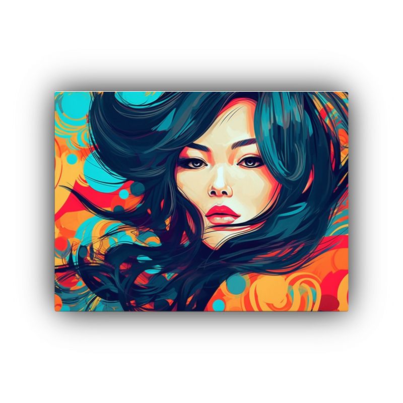 GENERICO - Retrato Asiático Mujer Madura En Pinturas Decorativas De Di 120x80cm
