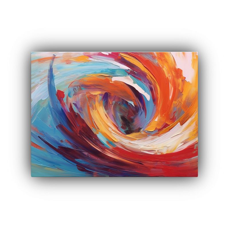 GENERICO - Lienzo Acuarela Abstracto Con Pinceladas Fluidas Decoración 120x80cm