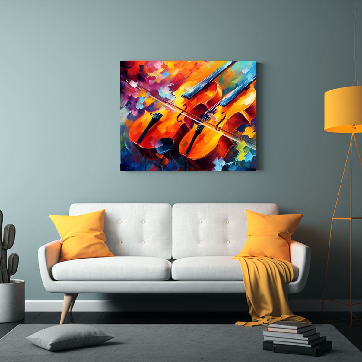 GENERICO - Cuadro De Pared Temática Serenata De Colores Composición  120x80cm