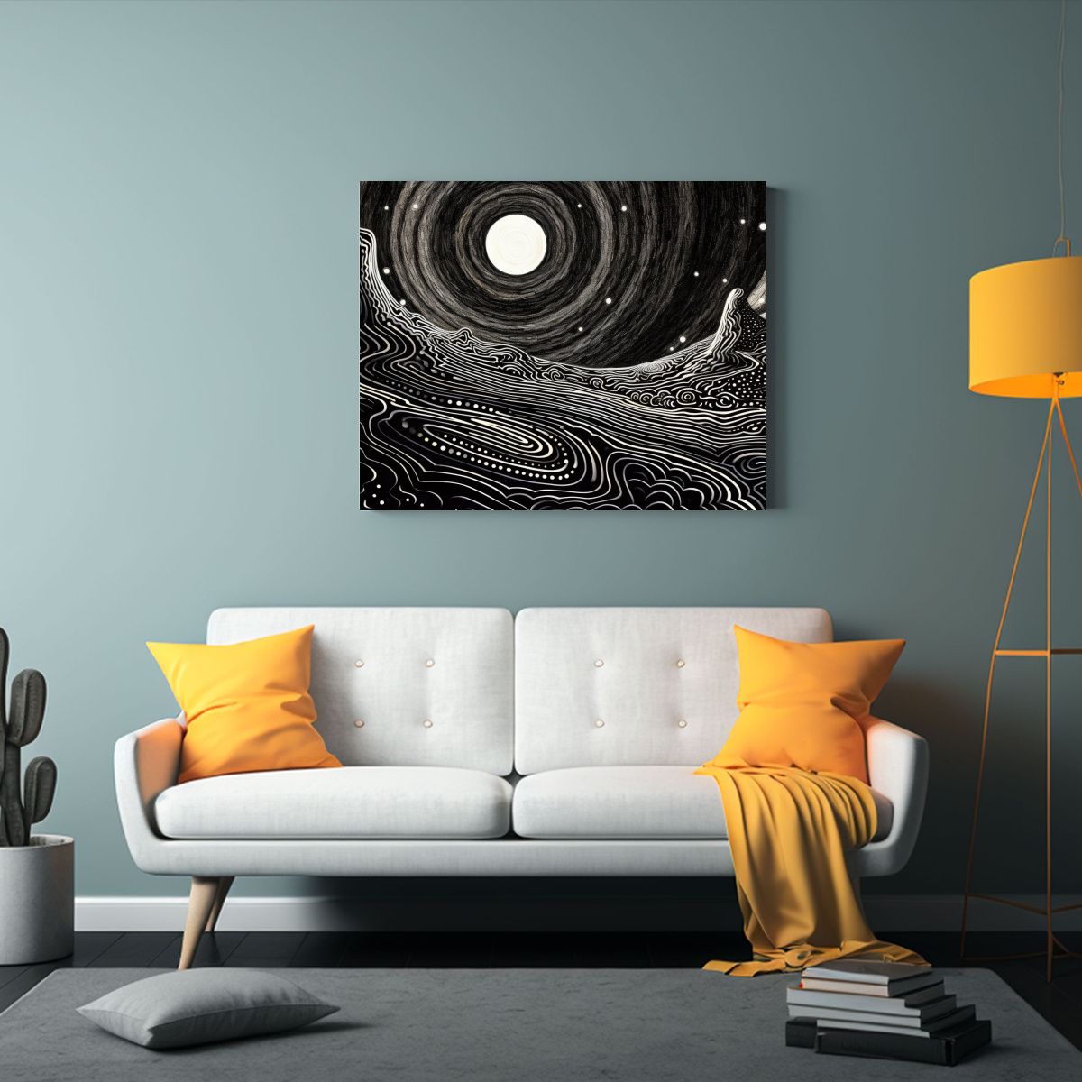 GENERICO - Cuadro Abstracto Urbano En Blanco Y Negro Arte Decorativo As 120x80cm