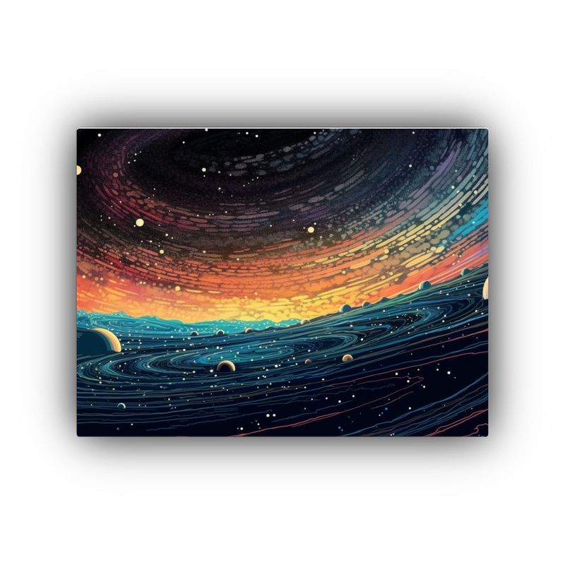 GENERICO - Cuadro Expresión Galaxia Hermosa Arte Digital Con Líneas  120x80cm