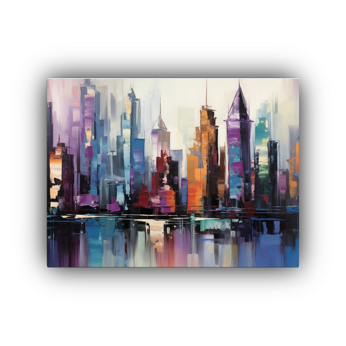 GENERICO - Cuadro Abstracto Impreso Contraste Manhattan Skyline 120x80cm